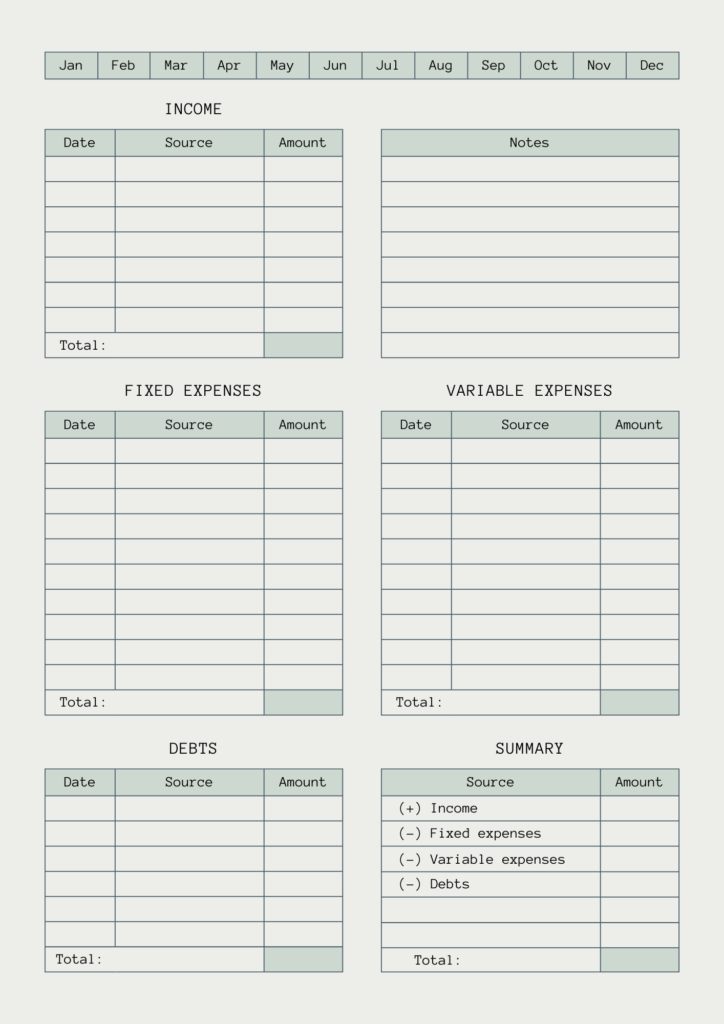 Monthly Budget Planner 1