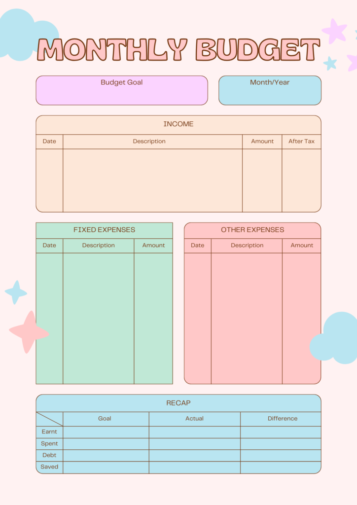 Monthly Budget Planner 10