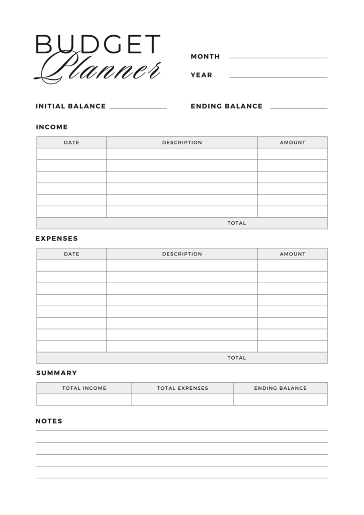 Monthly Budget Planner 11