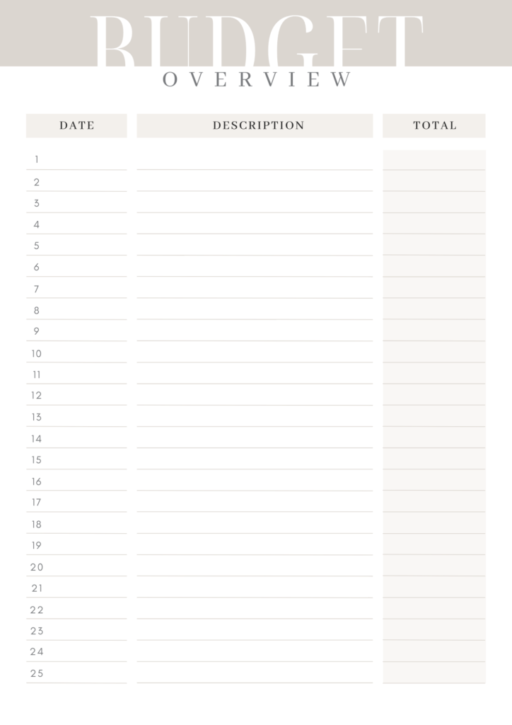 Monthly Budget Planner 6