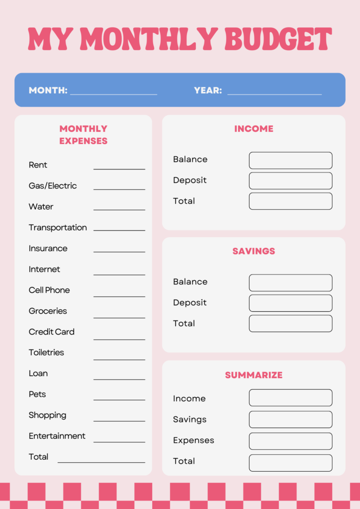 Monthly Budget Planner 9