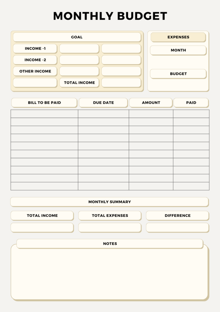 Monthly Budget Planner 3